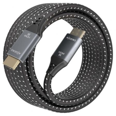 Cable hdmi 2.1 8k aisens a150-0876/ hdmi macho - hdmi macho/ 5m/ gris y negro