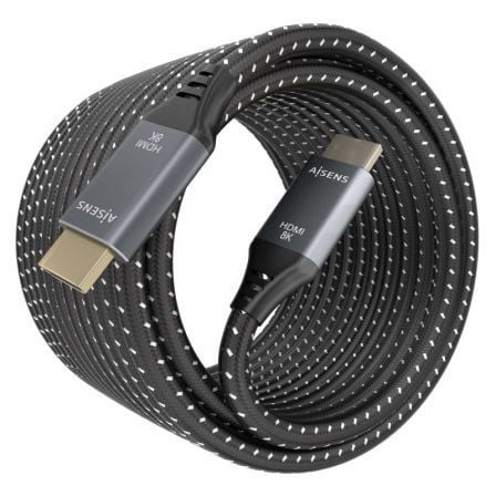 art_ais-cab-a150-0878_2 Cable hdmi 2.1 8k aisens a150-0878/ hdmi macho - hdmi macho/ 10m/ gris y negro