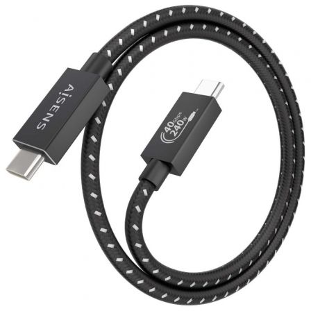 art_ais-cab-a156-0866_2 Cable usb 4.0 tipo-c aisens a156-0866/ usb tipo-c macho - usb tipo-c macho/ hasta 240w/ 40gbps/ 50cm/ gris