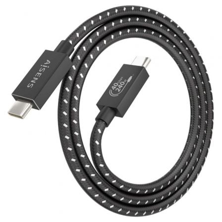 art_ais-cab-a156-0867_2 Cable usb 4.0 tipo-c aisens a156-0867/ usb tipo-c macho - usb tipo-c macho/ hasta 240w/ 40gbps/ 1m/ gris