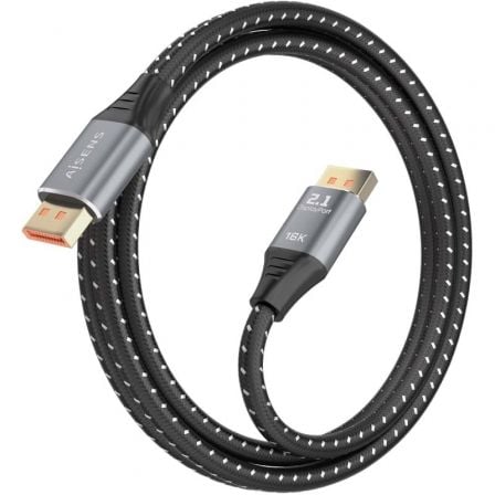 Cable displayport 2.1 16k aisens a158-0902/ displayport macho - displayport macho/ 80gbps/ 1.5m/ negro