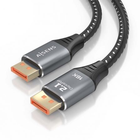 Cable displayport 2.1 16k aisens a158-0902/ displayport macho - displayport macho/ 80gbps/ 1.5m/ negro