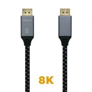 Cable displayport 1.4 8k aisens a149-0434/ displayport macho - displayport macho/ 50cm/ negro gris