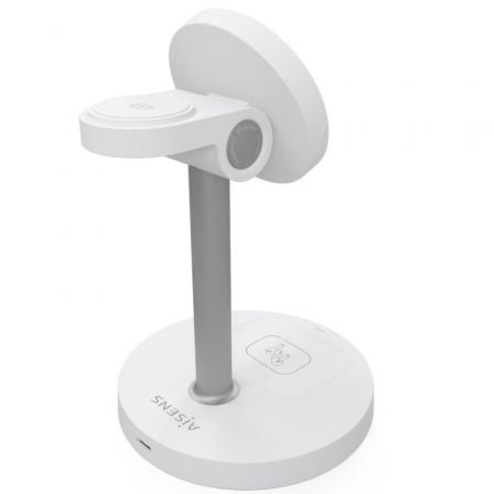 Base de carga inalámbrica aisens asch-15w3wc065-w/ 15w/ blanco