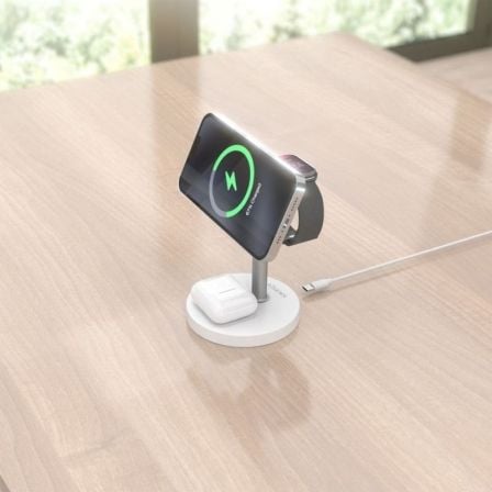 Base de carga inalámbrica aisens asch-15w3wc065-w/ 15w/ blanco