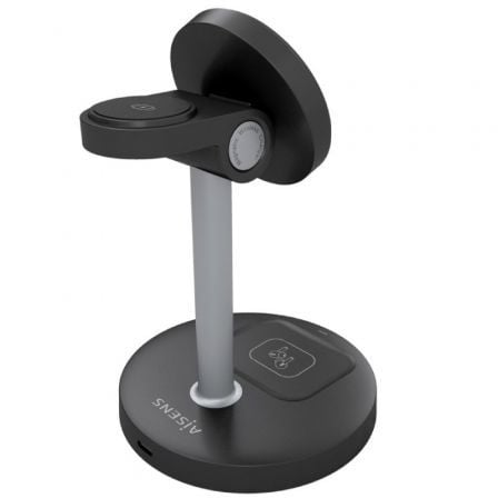 Base de carga inalámbrica aisens asch-15w3wc066-bk/ 15w/ negro