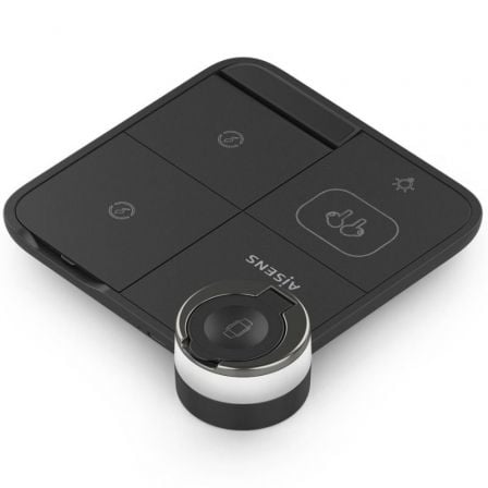 Base de carga inalámbrica aisens asch-15w4wc062-bk/ 15w/ negro