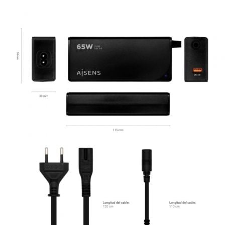 art_ais-car-aslc-65wauto-bk_4 Cargador de portátil aisens aslc-65wauto-bk/ 65w/ automático/ 9 conectores/ voltaje 18.5-20v/ 1 usb qc3.0