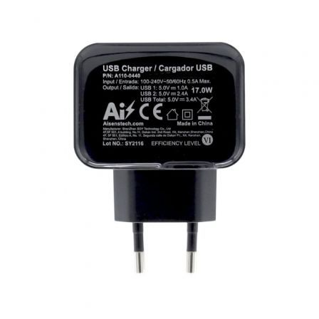 art_ais-carga-a110-0440_4 Cargador de pared aisens a110-0440/ 2xusb/ 17w
