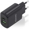 Cargador de pared gan aisens a110-0912/ 1xusb tipo-c/ 1xusb/ 25w/ negro
