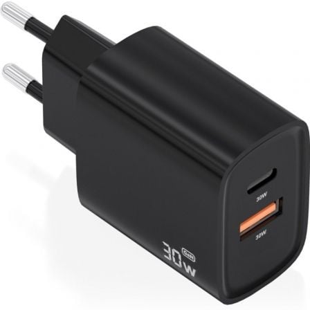 art_ais-carga-a110-0953_1 Cargador de pared gan aisens a110-0953/ 1xusb tipo-c/ 1xusb/ 30w/ negro