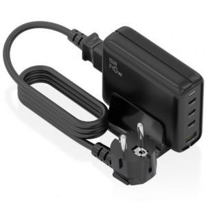 Cargador sobremesa gan aisens asch-140w4p056-bk/ 3xusb tipo-c/ 1xusb/ 140w