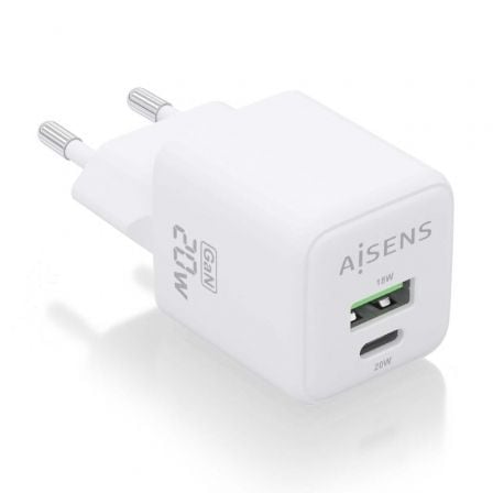 art_ais-carga-asch-20w2p010-w_1 Cargador de pared gan aisens asch-20w2p010-w/ 1xusb tipo-c/ 1xusb/ 20w
