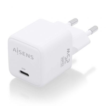 Cargador de pared gan aisens asch-25w1p012-w/ 1xusb tipo-c/ 25w
