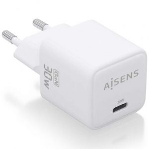 Cargador de pared gan aisens asch-30w1p035-w/ 1xusb tipo-c/ 30w