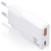 Cargador de pared gan aisens asch-30w2p046-w/ 1xusb tipo-c/ 1xusb/ 30w/ blanco