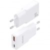Cargador de pared gan aisens asch-30w2p046-w/ 1xusb tipo-c/ 1xusb/ 30w/ blanco
