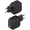 Cargador de pared gan aisens asch-65w3p027-bk/ 2xusb tipo-c/ 1xusb/ 65w