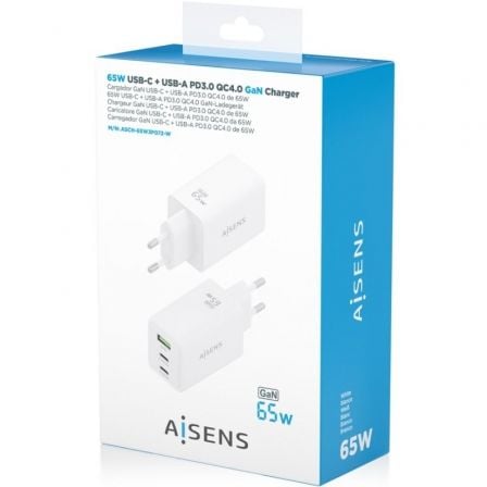art_ais-carga-asch-65w3p072-w_4 Cargador de pared gan aisens asch-65w3p072-w/ 2xusb tipo-c/ 1xusb/ 65w/ blanco
