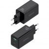 Cargador de pared gan aisens asch-65w3p073-bk/ 2xusb tipo-c/ 1xusb/ 65w/ negro