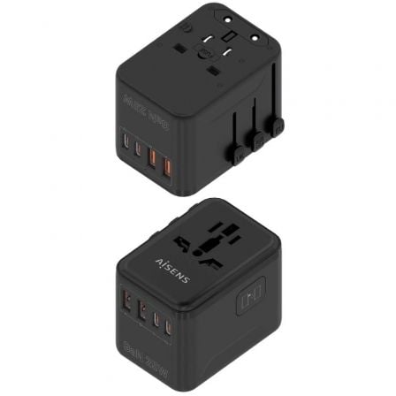 art_ais-carga-asps-2a2c08-bk_2 Cargador de pared universal gan para viaje aisens asps-2a2c08-bk/ toma de corriente universal/ 2xusb tipo-c/ 2xusb/ 25w