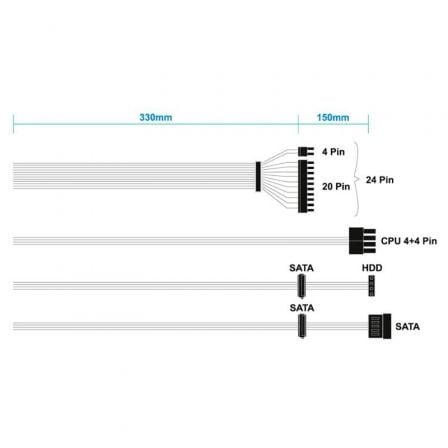 Fuente de alimentación sfx aisens aspc-500sfx-seo/ 500w/ ventilador 8cm