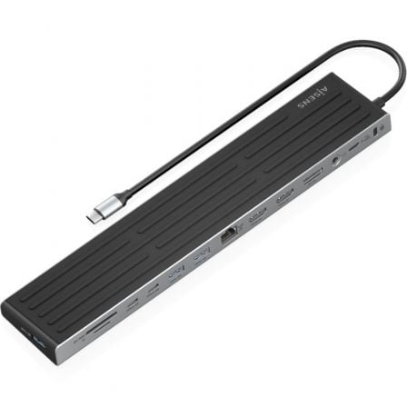Docking usb tipo-c aisens asuc-13p042-gr/ 2xusb tipo-c/ 1xusb tipo-c pd/ 2xusb/ 2xhdmi/ 1xdisplayport/ 1xlector de tarjetas/