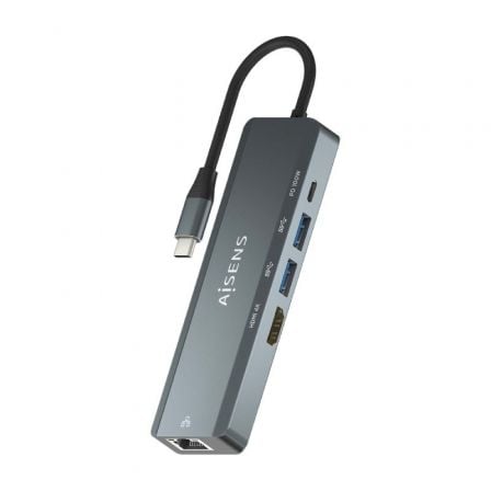 art_ais-hub-asuc-5p011-gr_1 Docking USB Tipo-C Aisens ASUC-5P011-GR/ 1xHDMI 4K/ 2xUSB/ 1xRJ45/ 1xUSB Tipo-C/ 1xUSB Tipo-C PD/ Gris