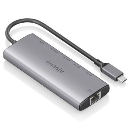 Docking usb tipo-c aisens asuc-6p030-gr/ 1xhdmi 4k/ 1xusb/ 2xusb tipo-c/ 1xrj45/ 1xusb tipo-c pd/ gris