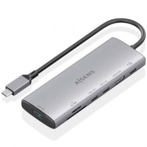 Docking usb tipo-c aisens asuc-7p031-gr/ 1xhdmi 4k/ 1xusb/ 2xusb tipo-c/ 1xlector tarjetas/ 1xusb tipo-c pd/ gris