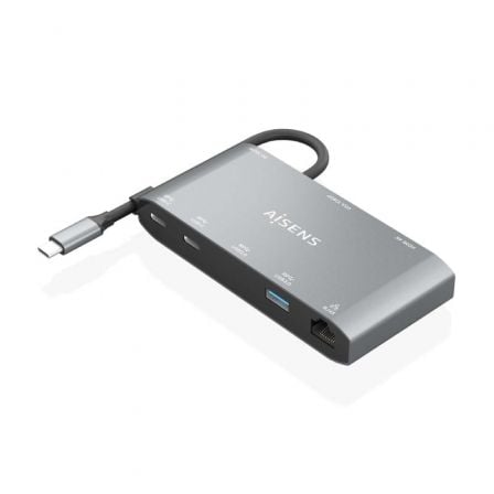 art_ais-hub-asuc-8p010-gr_2 Docking usb tipo-c aisens asuc-8p010-gr/ 1xhdmi 4k/ 1xvga/ 2xusb/ 1xrj45/ 2xusb tipo-c/ 1xusb tipo-c pd/ gris