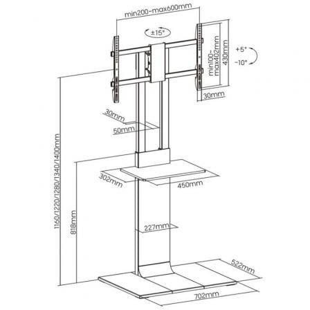 art_ais-sop-ft86tse-401_5 Soporte de suelo inclinable/ giratorio con bandeja dvd aisens ft86tse-401 para tv de 37-86"/ hasta 50kg