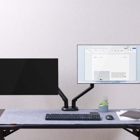 Soporte gaming para 2 monitores aisens dt32tsr-297/ hasta 9kg/ con iluminación rgb