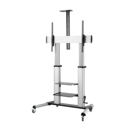 Soporte de suelo inclinable con ruedas y manivela aisens ft100te-125 para tv 60-100"/ hasta 100kg