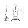 Soporte de suelo inclinable con ruedas y manivela aisens ft100te-125 para tv 60-100"/ hasta 100kg