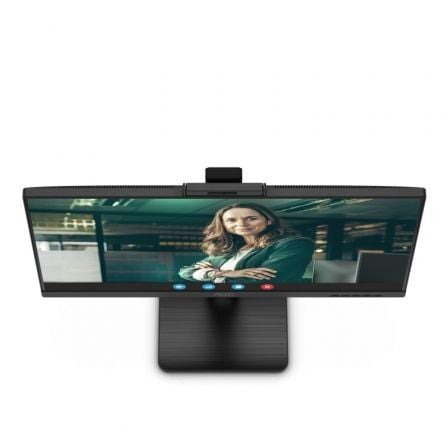 Monitor profesional aoc 24p3qw 23.8"/ full hd/ webcam/ multimedia/ regulable en altura/ negro