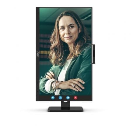 Monitor profesional aoc 24p3qw 23.8"/ full hd/ webcam/ multimedia/ regulable en altura/ negro