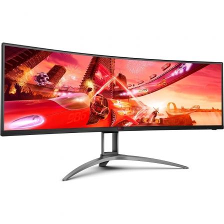 Monitor gaming ultrapanorámico curvo aoc agon ag493ucx2 48.8"/ dual qhd/ 1ms/ 165hz/ va/ multimedia/ negro