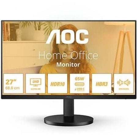 Monitor profesional aoc u27b3cf 27"/ 4k/ multimedia/ regulable en altura/ negro
