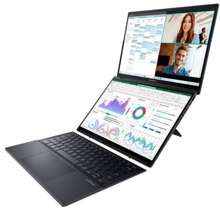 Portátil convertible asus zenbook duo oled ux8406ca-pz152w intel core ultra 9-285h/ 32gb/ 1tb ssd/ 14"+14" táctil/ win11