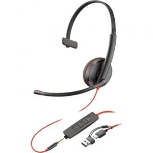 art_hp-pol-8x227a6_1 Auricular poly blackwire 3215 + 3.5mm + adaptador usb-c/a/ con micrófono/ jack 3.5 - usb tipo-c/ bulk/ negro
