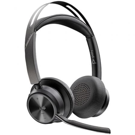 Auriculares inalámbricos poly voyager focus 2 para microsoft teams + adaptador usb-c-a + soporte de carga/ con micrófono/