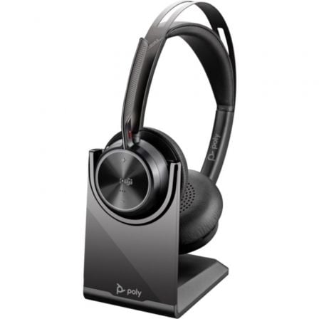 art_hp-pol-9t9j6aa_1 Auriculares inalámbricos poly voyager focus 2 microsoft teams + adaptador usb-c-a + soporte de carga/ con micrófono/ bluetooth/