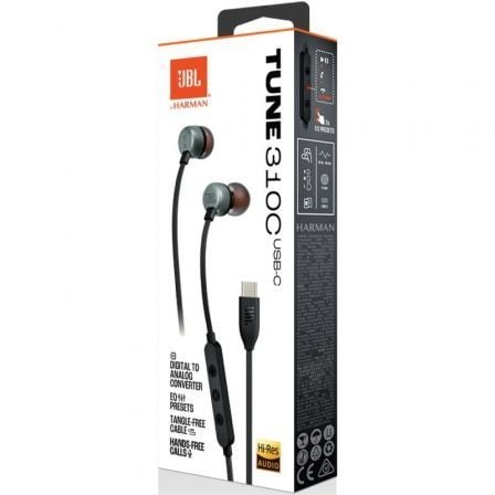 Auriculares intrauditivos jbl tune 310c/ con micrófono/ negros