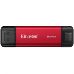 Disco externo ssd kingston dual portable ssd 512gb/ usb tipo-c y usb 3.2/ rojo
