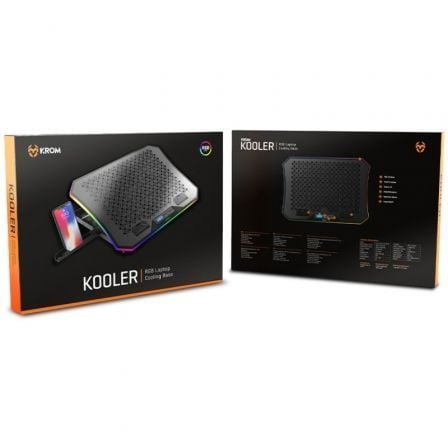 Soporte refrigerante krom kooler para portátiles hasta 19"/ iluminación led