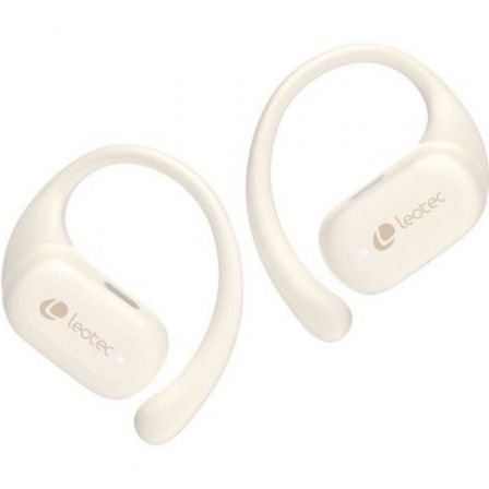 Auriculares deportivos bluetooth leotec open air zenith sport con estuche de carga/ autonomía 6.5h/ beige
