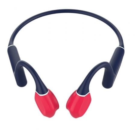 Auriculares inalámbricos deportivos de conducción ósea leotec osea kuri/ con micrófono/ bluetooth/ azules y rojos