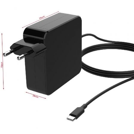 Cargador de portátil leotec notebook 65w type-c/ 1x usb tipo-c/ 3.25a