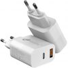 Cargador de pared gan leotec lecsph30w2w/ 1xusb tipo-c/ 1xusb/ 30w